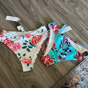 2 medium CupShe swim bottoms